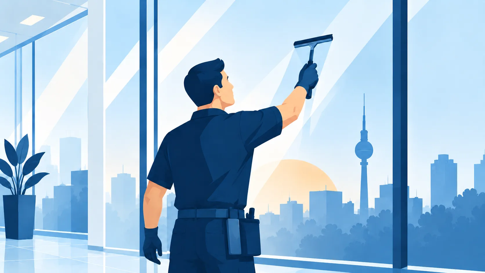 Illustration: Glasreinigung
